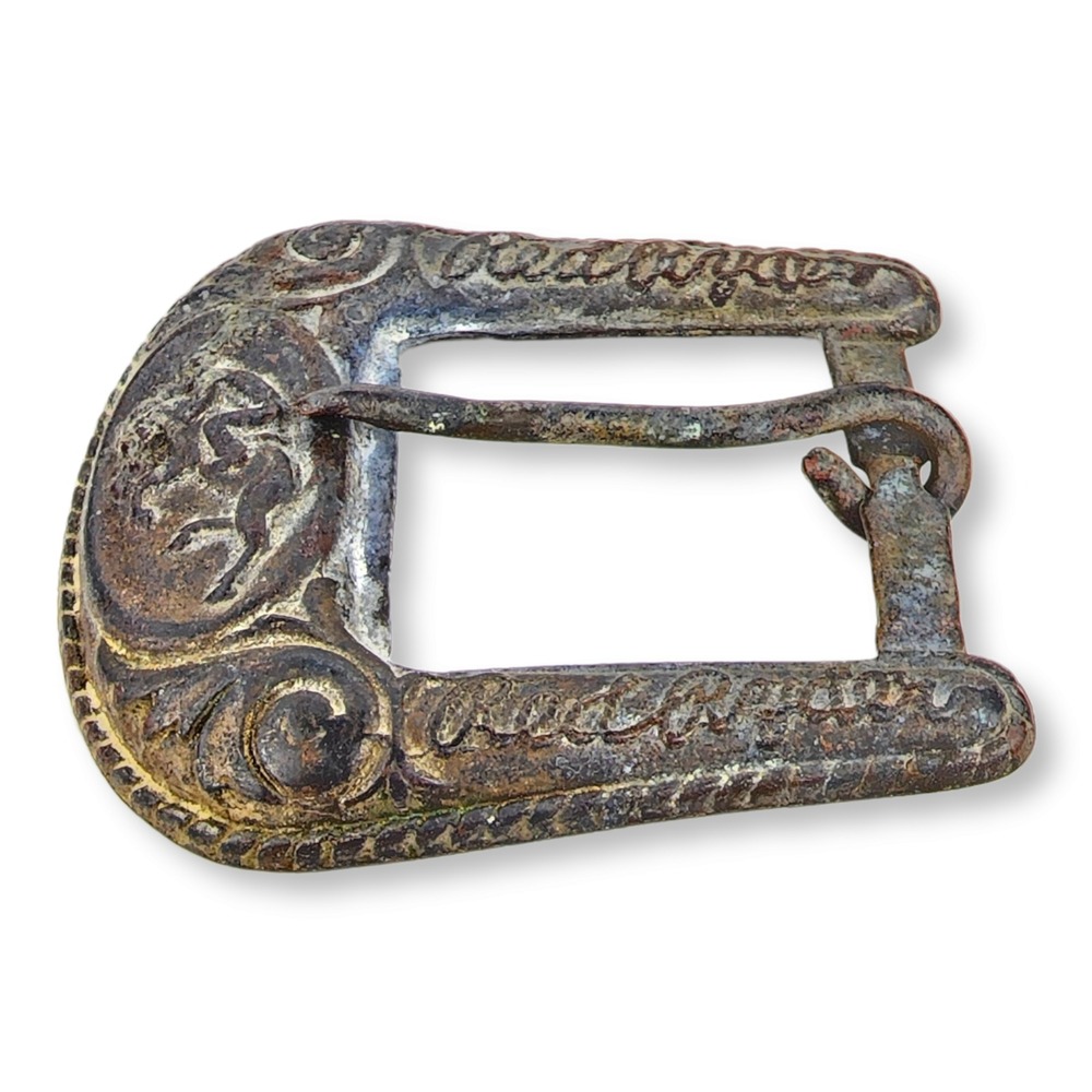 Red Ryder Belt Buckle Metal Vintage Western Cowboy Embossed Patina